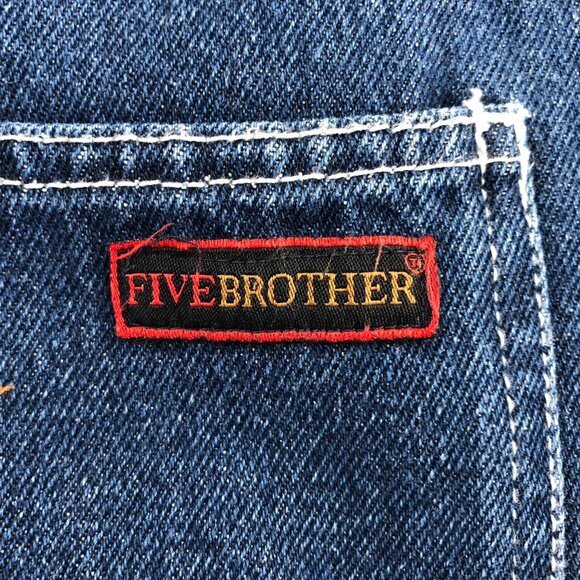Five Brother Mens Carpenter Jeans Size 38x32 Blue Denim Fleece Line Workwear - Picture 14 of 16